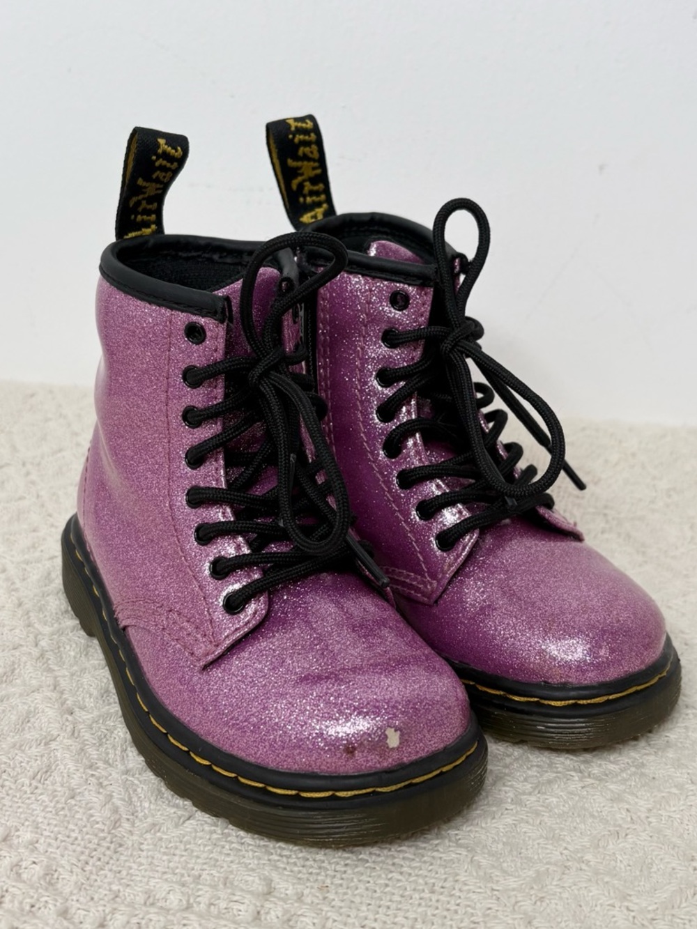 Dr. Martens 1460 8 Eye Glitter Boot Toddler Girl Pink Purple